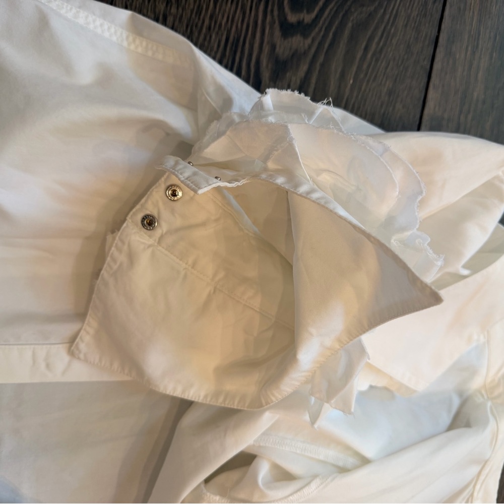 Givenchy White Button Down Shirt with Ruffle Sleeves - Picture 12 of 12